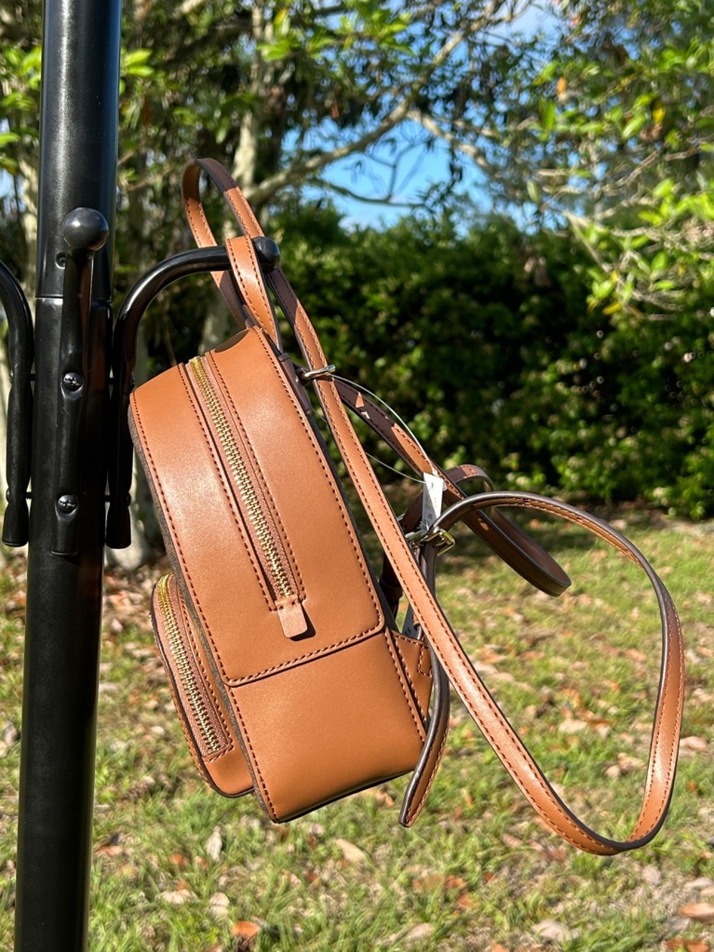 NWT $398 Michael Kors CONVERTIBLE extra small backpack, brown - Picture 7 of 15